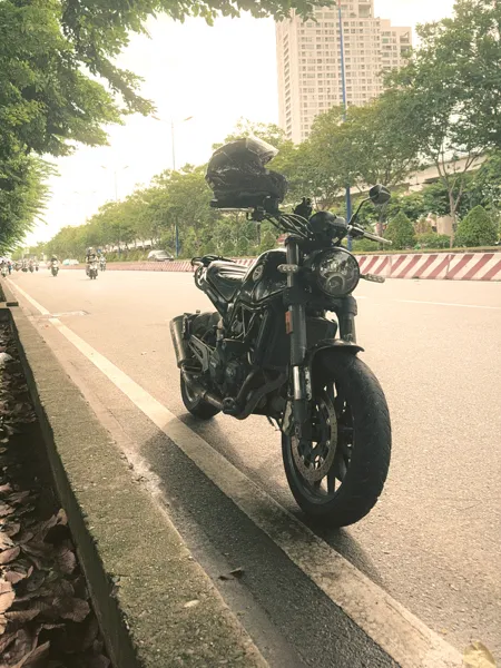 Motorcycle on empty street